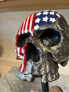 American Flag / Route 66 Skull Decor - Accent Piece